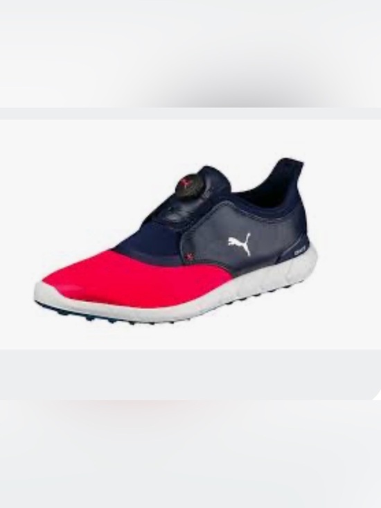Puma Other - Puma Ignite Spikeless Sport Disc Blue/Red Colorblock golf sneakers Sz 10.5